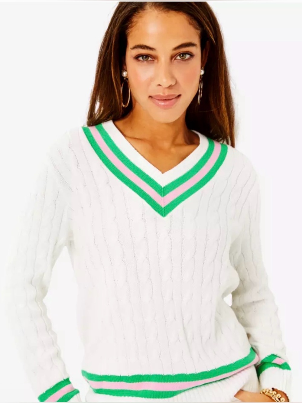 Lilly Pulitzer Brockton Sweater Cable Knit Sweater